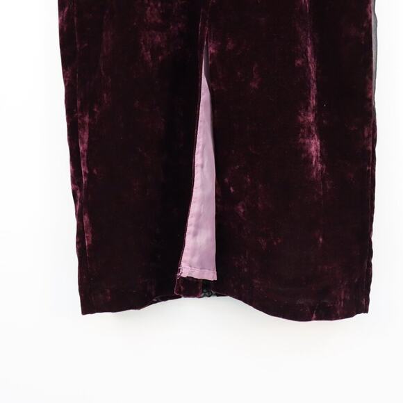 Robbie Bee Vintage Burgundy Floral Burnout Velvet Beaded Maxi Dress Size L - Picture 4 of 15